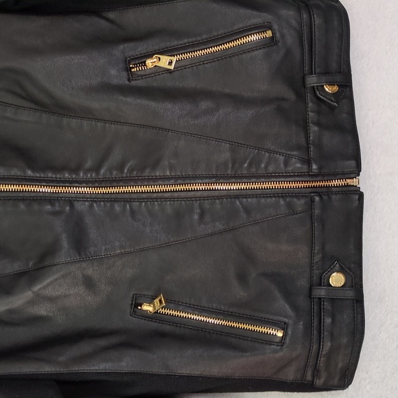 Marc New York Women's‎ Black Faux Leather Moto Jacket Size S - Picture 3 of 7